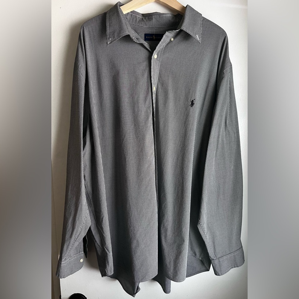 EUC Ralph Lauren Men’s Button-Down, Navy/White, 3X Tall